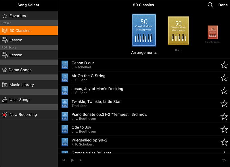 Play the preset songs